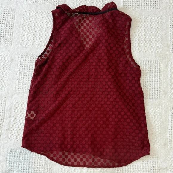 Modcloth medium polka dot sheer tie front sleeveless top blouse TS 2702 - Picture 8 of 10